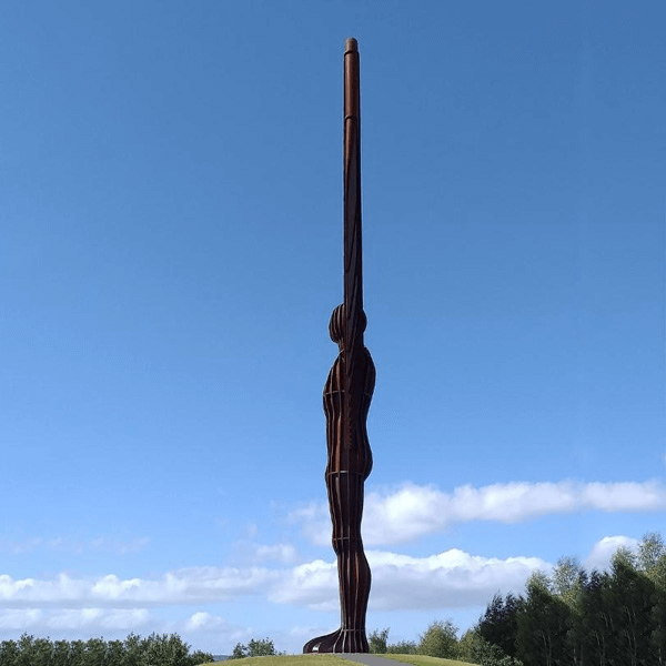 Angel of the North against blue sky background