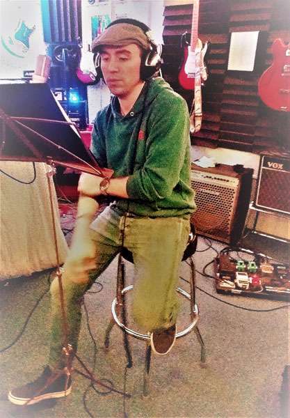 Dan CS Martin singing in the studio